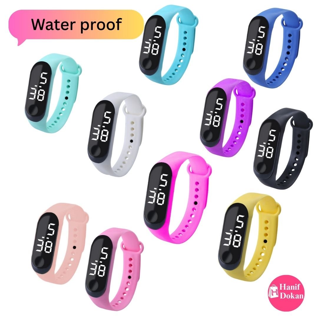 ওয়াটারপ্রুফ LED ডিজিটাল রিস্ট ওয়াচ – স্টাইলিশ টাইমিং ঘড়ি